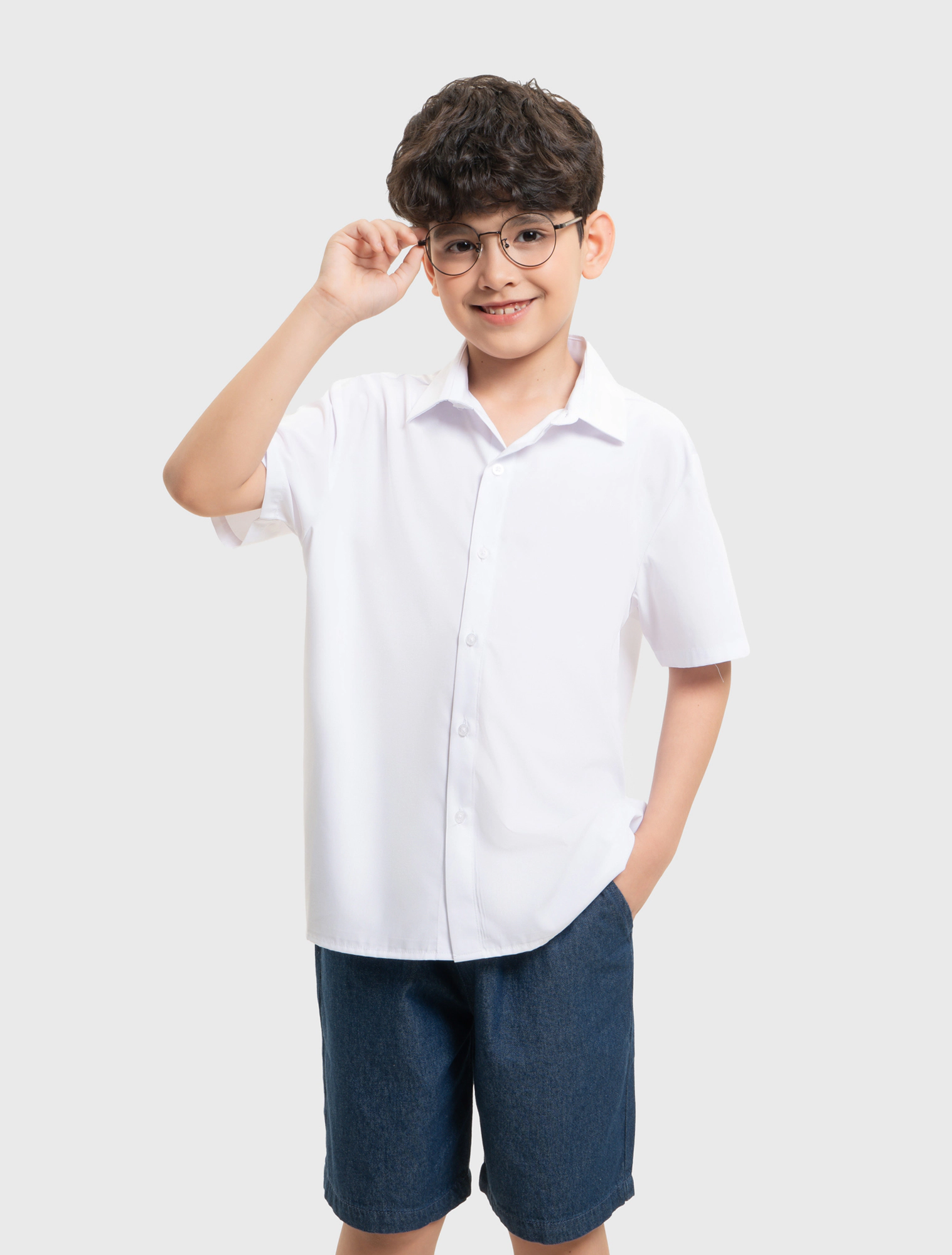 Áo sơ mi unisex trẻ em Bamboo dáng suông